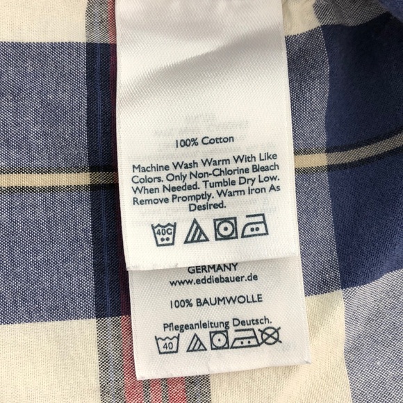 Eddie Bauer Blue & Red Plaid Button Down Shirt - Picture 5 of 6